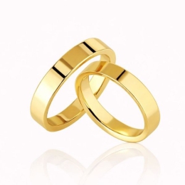 3 Milim Düz Sade Çift Altın Alyans 